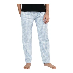 Basix Men's Trouser, 2-Way Stretch Sky Blue Checkered, MT-909