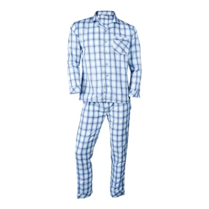 Basix Men’s Yarn Dyed Sky Blue & Off-White Plaid Checks Loungewear, 2-Pack Set, LW-820