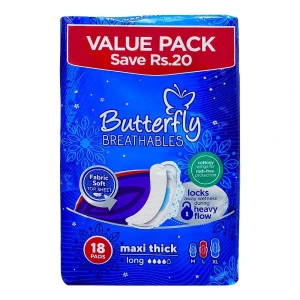 Butterfly Breathables Maxi Thin Large 18'S