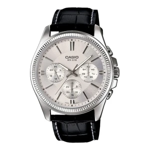 Casio Enticer Multi Dial Men's Watch, Mineral Crystal, Leather Band, MTP-1375L-7AVDF