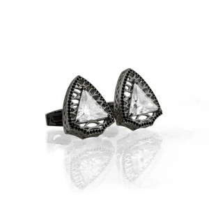 Cufflinks For Men, Black, CZ-6