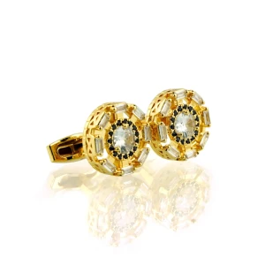 Cufflinks For Men, Golden, CZ-1