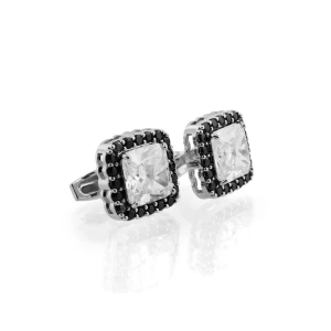 Cufflinks For Men, Silver, CZ-2