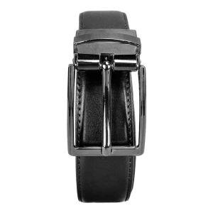 Feeling Men's Leather Belt, Black/Mustard, 562
