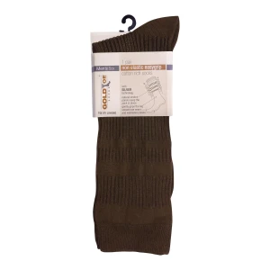Goldtoe Non Elastic Easygrip Cotton Rich Socks, 1 Pair, Light Brown