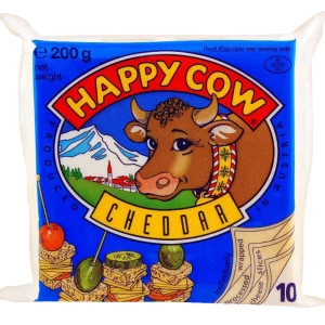 Happy Cow Cheddar Slice, 10-Pack, 200g