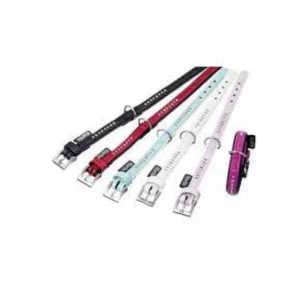 Karlie Flamingo Collar Leather VIP Double Row Assorted (XL)