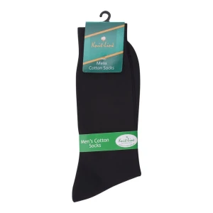 Knit Line Men’s Cotton Socks, Black