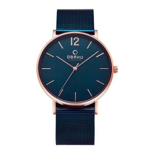Obaku Men's Denmark Rose Gold Round Dial With Royal Green Background & Bracelet Analog Watch