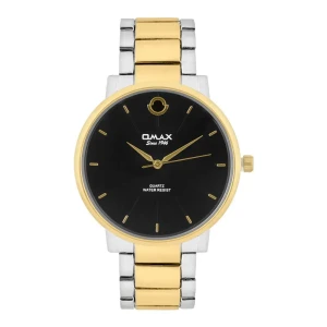 Omax Men's Round Black Dial With Two Tone Bracelet Analog Watch, HBC259N002