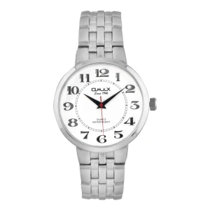 Omax Men's Silver Round Dial With Bracelet Analog Watch, HBJ909PP13