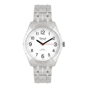 Omax Men's Silver Round Dial With Bracelet Analog Watch, HBJ971PP03