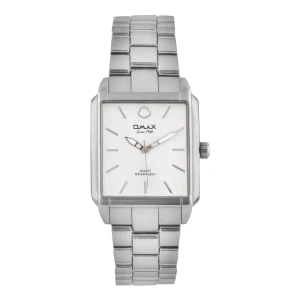 Omax Men's Silver Square Dial & Bracelet Analog Watch, HBJ923PH03