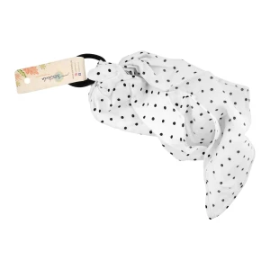 Sandeela Cotton Linen Short Hair Scarves, Off White & Peach, 10-1017