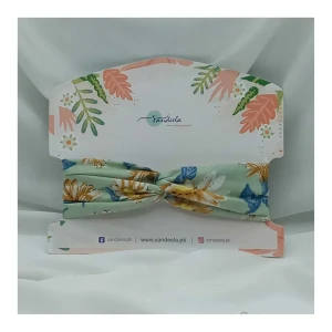 Sandeela Cotton/Linen Crisscross Headband, Mint Green, (Printed) M13-01-1026