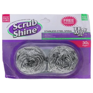 Scrub Shine Stainless Steel Scourer Bachat Pack 2's