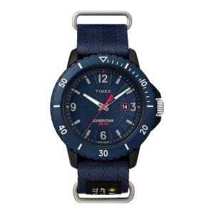 Timex Men's Expedition Solar Navy Blue Round Dial With Strap Chronograph Watch, TW4B14300