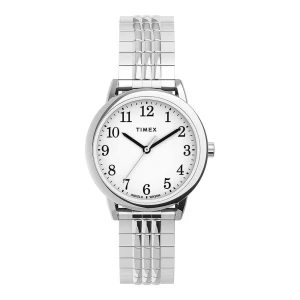 Timex Women's Easy Reader 30mm Perfect Fit Silver Tone Watch, TW2U08600
