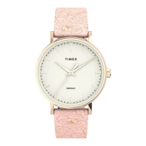 Timex Women's Fairfield Floral 37mm Leather Strap Watch, TW2U40500