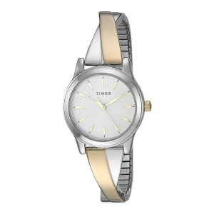 Timex Women's Fashion Stretch Bangle 25mm Double Twist Bracelet Watch, TW2R98600