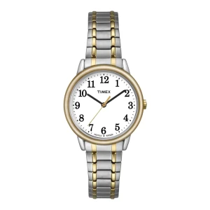 Timex Women's White Round Dial With Two Tone Bracelet Analog Watch, TW2P78700