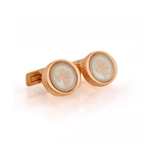 V-C Cufflinks For Men, Rose Gold, C-14