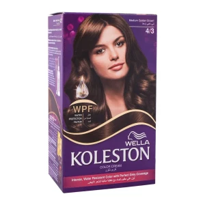 Wella Koleston Color Cream Kit, 4/3 Medium Golden Brown